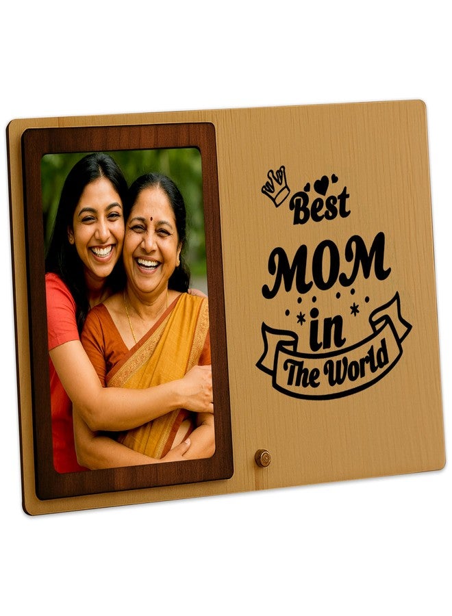 SOLOBOLO Birthday Gift for Mom - Wooden MDF Photo Frame for Mom - Personalized Picture Frame for Mother - Best Gift from Daughter & Son - Love You Maa - Mothers Day Gift - Image 1